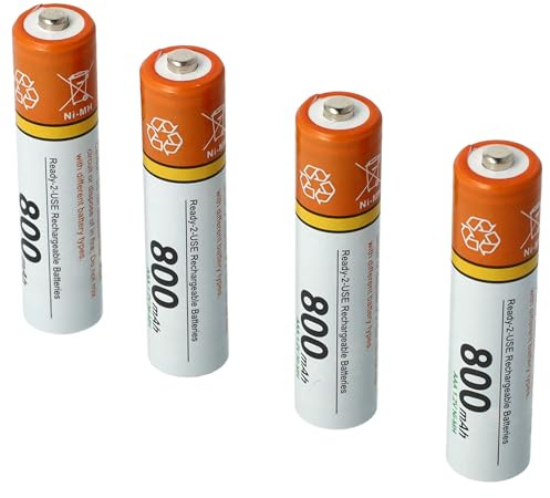 vhbw 4X AAA Micro Akku kompatibel mit Amplicomms BigTel 1200, 1201 schnurlos Festnetz Telefon (800mAh, 1,2V, NiMH)