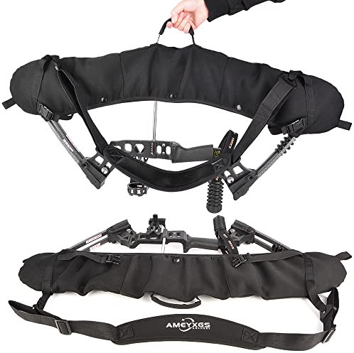SHARROW Bogenschießen Compound Bogen Sling String Protector Compound Bogen Cams Sling Case Tragegurt Halter Compound Bogen Zubehör für die Outdoor-Jagd (Schwarz)