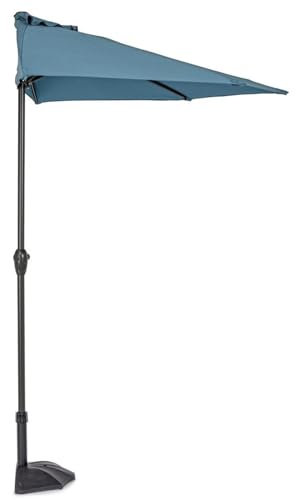 Decorspace Kalife Parasol demi-lune mural en aluminium peint à poudre pour jardin et balcon, Ø 270 cm (Cloud)