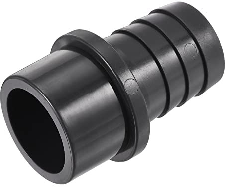 sourcing map PVC Pipe Fitting 32mm Barbed x 40mm OD Spigot Straight Tube Adapter Hose Quick Connector, Black
