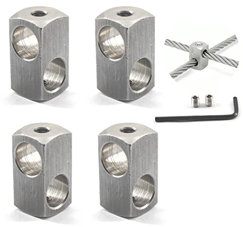 M6mm Kreuz Kabelschellen Drahtseil Kreuzklemme 304 Edelstahl Kreuzklemme (4 Stück)