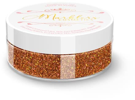 MARBLERS Cosmetic Grade Fine Holographic Glitter [Holo Burnt Orange] 0.18oz (5g) | Non-Toxic | Vegan | Cruelty-Free | Eyeshadow, Nail Polish, Nail Art | Festival, Rave & Party Makeup | Body & Face
