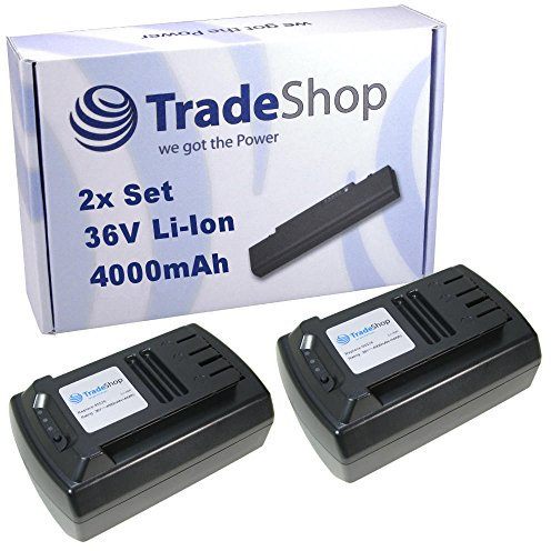 2x Trade-Shop Premium Li-Ion Akku 36V / 4000mAh / 144Wh für Garden Feelings R1S-360-AH-C 36V