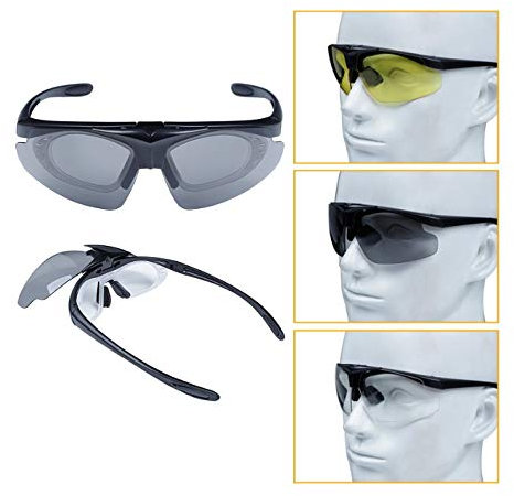 ARMERIAONLINE SINCE 1999 Airsoft Militärische Schutzbrille für Schießen, Polygon und Jagd, ballistische gelbe Gläser mit gelben schwarzen Gläsern