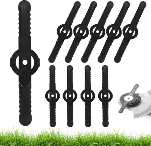 Viitech 60 Stück Ersatzmesser Rasentrimmer, 14cm Kunststoff Ersatzmesser, Kunststoffmesser Rasentrimmer Zubehör Rasentrimmer Zubehör Kunststoffmesser Für Mäher Mit Wechselmesser (Schwarz)