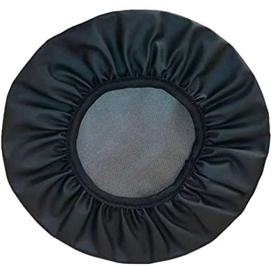 Xpnit Hockerbezug, rund, Barhocker-Schonbezug, wasserdicht, PU-Stuhl-Sitzbezug, abwischbar, rutschfest, Fußhocker-Bezug (1 Stück, 30 cm, Schwarz)