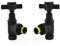 Hot Flow | Bayou Cross-Head Traditional Manual Radiator Valves (Pair) (Textured Black)