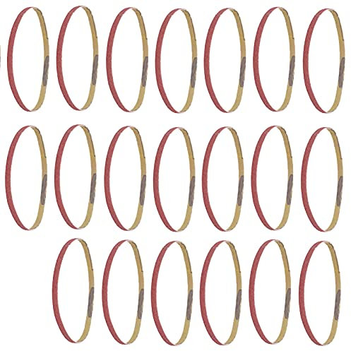 Garosa 20Pcs Nastro Abrasivo per Levigatrice 330x10mm (120#) - Strisce Smerigliatrici per Metallo Lucidatura e Sbavatura, Kit di Ricambio Universale per Utensili di Levigatura