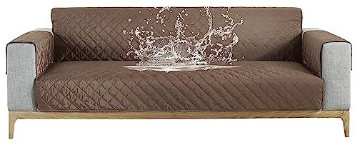 Carvapet Sofabezug wasserdichte Sofaüberwurf Antirutsch Sofahusse Schutz vor Haustier Katze Hunde Sofa überwurf Couch überzug für Sofa(Kaffee,4 Sitzer)