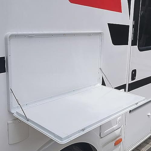 Table Murale de Pique-nique Extérieure, Tables Pliantes Murales, Table de Camping Car Verrouillable, Table en Alliage D'aluminium de Qualité Supérieure pour Camping Car ( Color : Bianco , Size : 80x45
