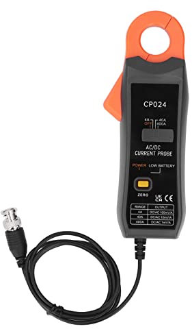 Pinza Amperometrica AC DC Multimetro Amp Tester di Tensione, Sonda di Corrente a Pinza a Ganascia Massima da 4 a 400 A da 23 Mm con Interfaccia BNC per Oscilloscopio,