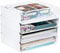 Greentainer 4-Stöckige Ablagekorb für A4, Dokumentenablage aus PET Kunststoff, Stapelbare Schreibtisch Organizer Briefkorb, Briefablage,A4-Papierablage für Zuhause,Büro,Schule(4pcs Weiß)