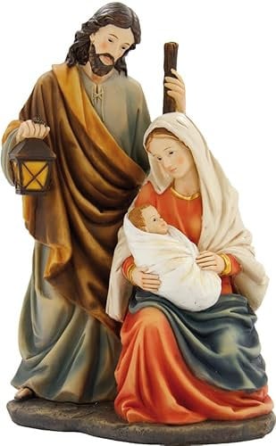 FADEDA Hlg. Familie, Krippenblock/Höhe:16 cm/handbemalt/detailgetreue Krippen Figuren - Weihnachten Tisch Dekoration Krippe Zubehör