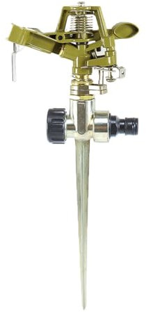 ZONADAH Irrigatore oscillante, irrigatore da giardino a impulsi in acciaio inox, irrigatore automatico girevole a 360°, spruzzatore d'acqua, irrigatore per cortile, prato, giardino