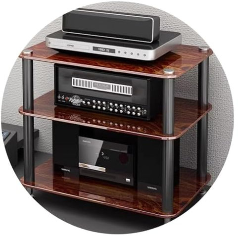 MNBVH 3-stufiger HiFi-audioschrank, HiFi-ständer, Plattenspieler, MDF-ständer, Audio-Rack Mit Stoßdämpfenden Füßen – Audio-Video-Komponenten(Color:C)