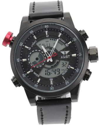 Holibanna Schwarzes Pu-band Herren-quarzuhr 3401 Japanisches 2035 Uhrwerk Alarm Hintergrundbeleuchtung 22 Cm Armbandlänge