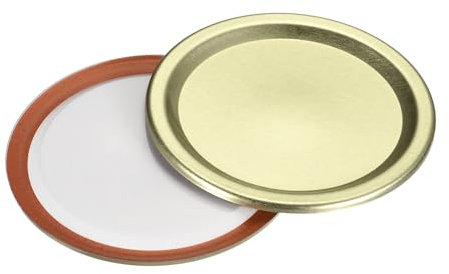 QUARKZMAN Couvercles de Mise en Conserve, 50 Pièces - Couvercles de Bocaux en Fer Blanc à Ouverture Régulière, Étanches et Adaptés à la Conservation (Or)