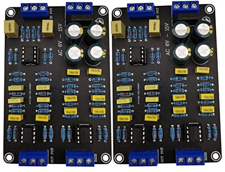 Booso 2 stycken 2-vägs crossover-filter hög ljudfrekvensdelare med NE5532 Pre-Chip för modifierat ljud