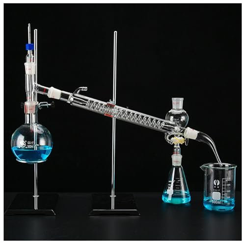 Chemistry Lab Glassware Kit, Vacuum Distillation Equipment, Distillation Apparatus, Steam Distillation Water, Essential Oil Distiller for Home Industrial Science Teaching