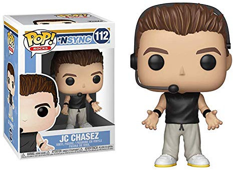 Funko NSYNC + Pop Protector: Boy Band Retro Pop! Rocks Figura de vinilo (juego de regalo incluido con caja protectora de caja de la marca ToyBop) (JC Chasez con micrófono para auriculares #112/34540)