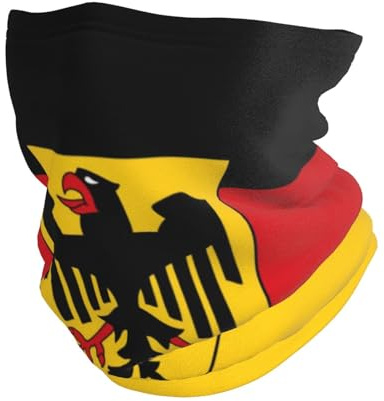 Multifunktionale Kopfbedeckung, Flagge, Deutschland-Wappen, Sturmhaube, Halstuch, Bandana, Schal für Männer und Frauen, Outdoor-Sport, Schwarz , Einheitsgröße