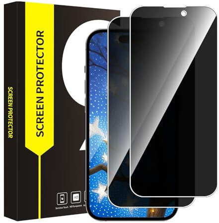 VSEER 2 Stück Schutzfolie für Panzerglas für iPhone 15/15 Pro Sichtschutzfolie, 2.5D Ultra-Klar iPhone 15 Folie, Kratzfest Privacy Sichtschutz iPhone 15 Pro Schutzglas