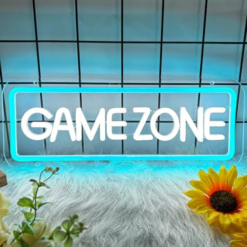 Game Zone Neonschilder, rosa LED-Neonschilder für Wanddekoration, USB-Hand, Neonlicht, Hundeschilder, Bar, beleuchtete Schilder für Schlafzimmer, Wohnzimmer, Büro, Restaurant, Zuhause, Bar, Party