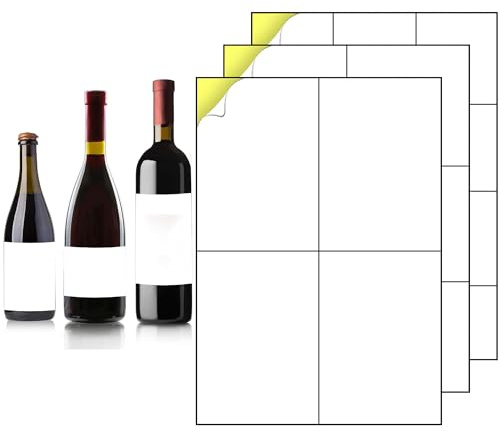 HAOBIN 132 Stück Weinetikett 3 Größen für Weinhochzeit Verlobungsparty | Mattweißer Etikettenaufkleber selbstklebend und bedruckbar, Weinflaschenetikett in 3 Größen 105x148 105x99 und 74x70 mm