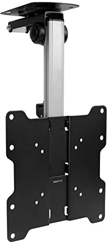 Flip Down TV and Monitor Mount Bracket - Adjustable Bracket Ceiling Kitchen Overhead and Under Cabinet Mount, Fits Flat Screens 17-37 Inches