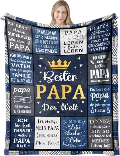 ARRITS Personalisierte Kuscheldecke Geschenke An Meine Papa | Vatertagsgeschenk Geburtstagsgeschenk für Vater, Bester Papa Der Welt Decke Geschenkideen on Weihnachten