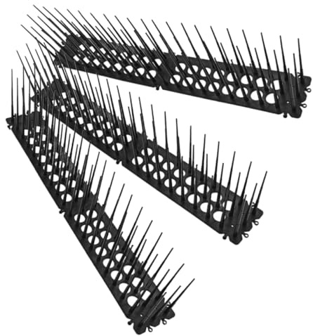 Veemoon Pinchos Antipalomas de Plástico Negro 3 Unidades para Valla de Jardín y Terraza, Repelente para Aves y Animales Trepadores, Suministros para Jardinería Exterior