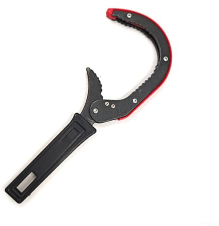 Heavy-Duty Hook Filter Wrench for Oil and Boiler Magnetic Filter Lid Removal, Forged Steel Spanner with Non-Slip Grip, Fits 76-89mm Diameter, Black Finish