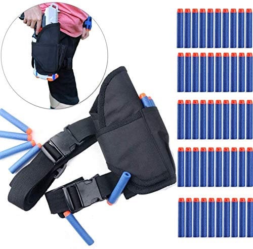 Cosoro Kids Tactical Waist Bag Holster Kit (comes with 50pcs Blue Foam Darts) for Nerf Toy Gun N-strike Elite Series
