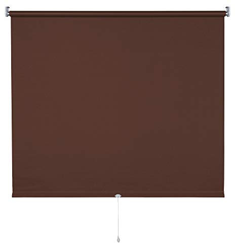 Verdunkelungsrollo Springrollo Mittelzugrollo 13 Farben klemmfix Rollo ohne Bohren Breite 62-202 cm Höhe 180 cm Fenster Vorhang blickdicht verdunkelnd klemmbar Klemmträger (162 x 180 cm / Braun)