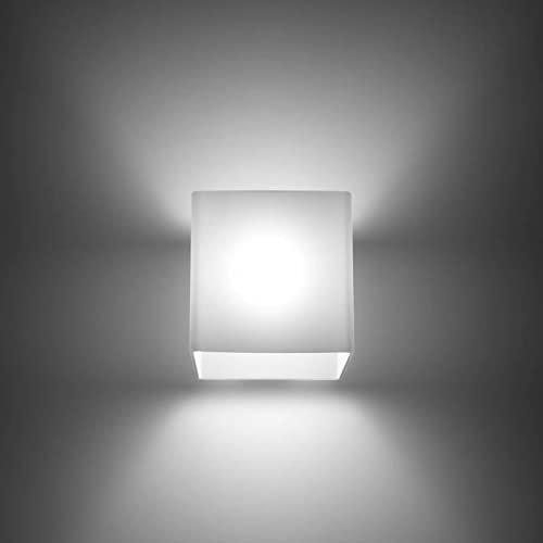 famlights Wandlampe Innen Wandleuchte aus in Weiß max. 40W Modern BENJAMIN G9 Glas Wohnzimmer Schlafzimmer | 1-flammig