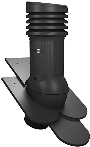Caminetto di sfiato EVO DN125 per mattoni a coda di castoro a doppia copertura (RAL 9005 – Nero)