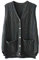 FTCayanz Donna Cardigan Scollo a V Senza Maniche Maglione Gilet e Taschino Grigio M