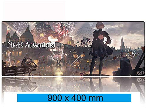 Mauspad NieR Automata XXL Gaming Mauspad, 900x400mm Anime Mousepad, Höchstmaß an Präzision, extra stark vernähter Rand, gummierte Unterseite, Desktop Computer, G