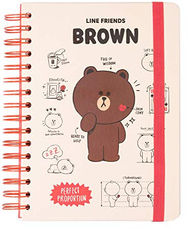 Grupo Erik Bullet Journal Dotted A5 Line Friends - Hard Cover Notizblock A5 Ringbuch Notizbuch A5 Dotted Tagebuch für Erwachsene und Kinder