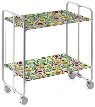 DON HIERRO - Servierwagen, klappbar, 2 Böden, grauem Rahmen. BAUHAUS-80