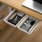 Hidden Under Table Desk Drawer Storage Organizer 2 Pack,Self-Adhesive Under Office Desktop Pencil Tray Drawer,Under Table Storage Tray Drawer for Kitchen