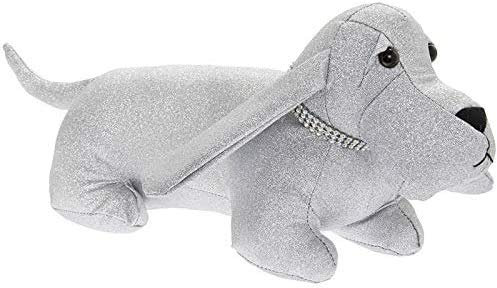 Assorted Doorstop Door Stop Stopper Filled Heavy Doorstop Faux Leather Novelty Wedge (Silver Dachshund Doorstop)