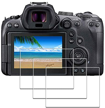 iDaPro Pellicola vetro temperato per Canon EOS R6 EOS R7 EOSR6, confezione da 3,proteggi schermo, facile installazione