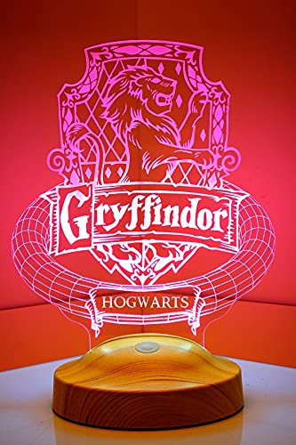 Sentidos 3D Led-Nachtlicht Geschenke Lampe Jungen Kind Kinder Geburtstagsgeschenke Schreibtischlampe Schlafzimmer Taufgeschenk (Gryffindor)