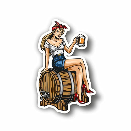 AMA SHOP Aufkleber Pin-Up Vintage Retro Modell 1 aus PVC für Wandaufkleber Auto Motorrad Helm Wohnmobil