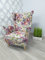 MartHome Einzelsofa Loungesessel Wohnzimmersessel, Stoffsessel - Relax Sessel TV Ohrensessel, Bequemer Loungesessel Wohnzimmer - Skandinavischer Sessel (Weiße Blumen 01)