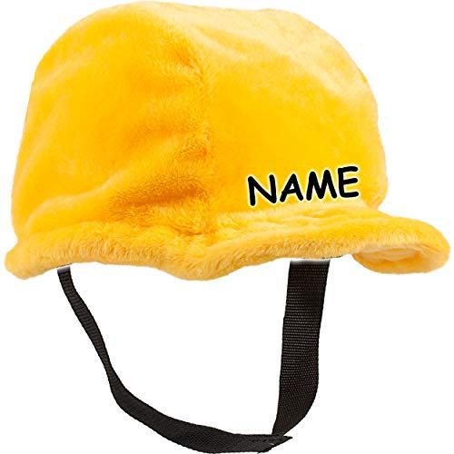 alles-meine.de GmbH 3D Effekt - Bauhelm/Bauarbeiter Mütze - inkl. Name - universal & verstellbar - Erwachsene & Kinder - Plüsch Stoff - Helm - Schutzhelm - Arbeitshelm/Arbeit..