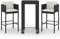 vidaXL Gartenbar Set 3-TLG. mit Kissen Theke Bar Tresen Gartentheke Bartisch Stehtisch Barhocker Barstuhl Gartenmöbel Poly Rattan Schwarz