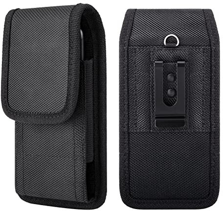 QIMEI-SHOP Funda Cinturón Vertical para Móviles y Smartphones Bolsas de Telefono con Clip de Cinturón para Teléfonos de 5,8-6,67 Pulgadas Negro
