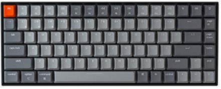 Keychron K2 Version 2 Wireless Gaming Mechanical Keyboard, Bluetooth/USB Wired Compact 84 Keys Gateron Red Swithc with RGB LED Backlight, Aluminum Frame for Mac Windows (US ANSI Layout)